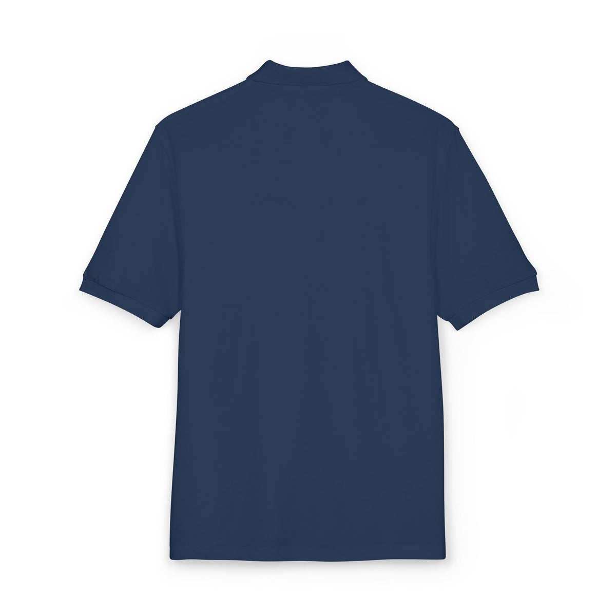Back of the navy Circling Back Athletic Dept. polo by Mildly Unavailable