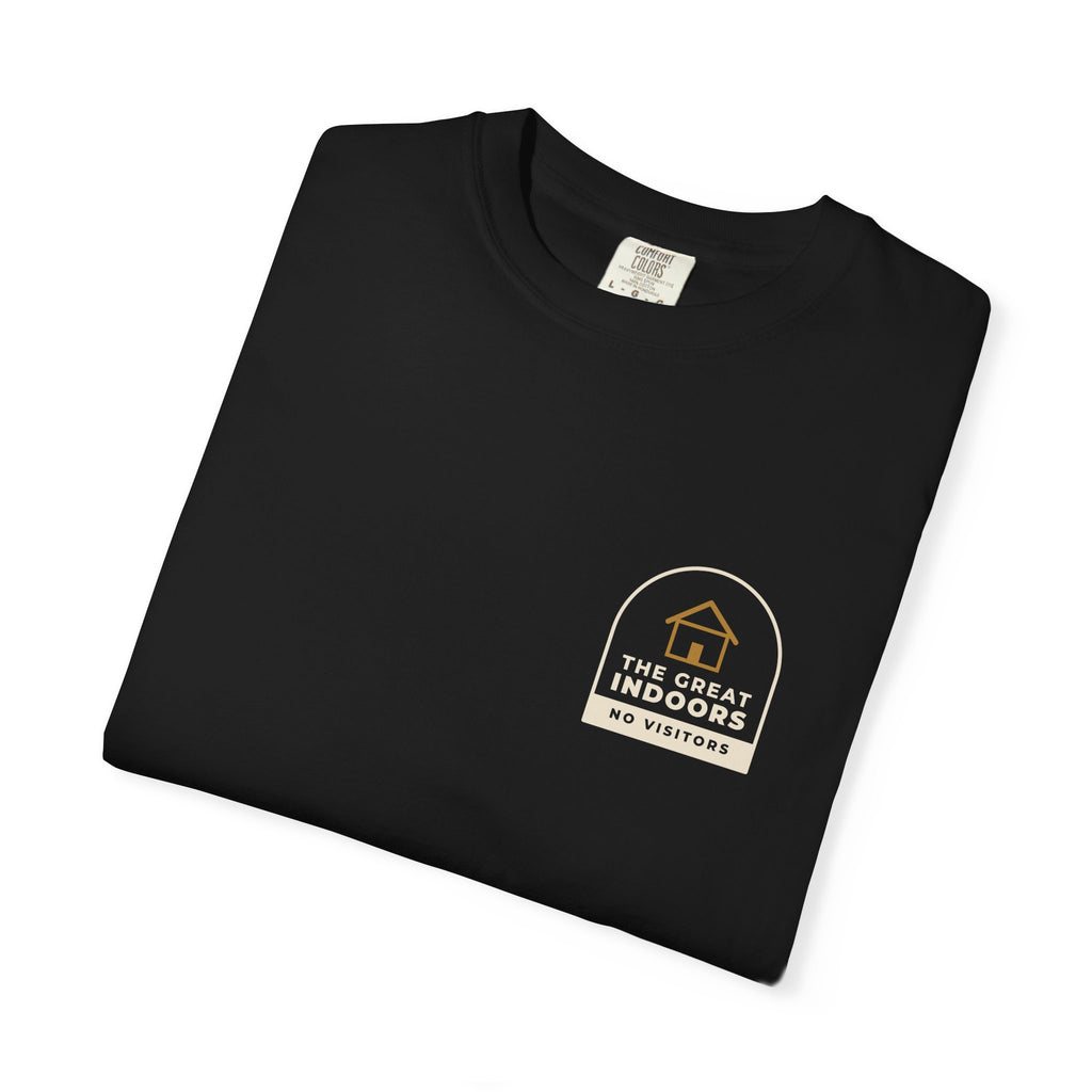 Folded black The Great Indoors tee by Mildly Unavailable