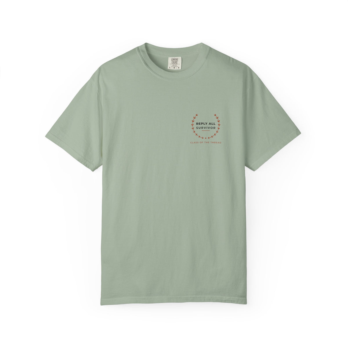 Front of the bay Reply All Survivor tee by Mildly Unavailable: a small left-chest Reply All Survivor tee, Class of the Thread