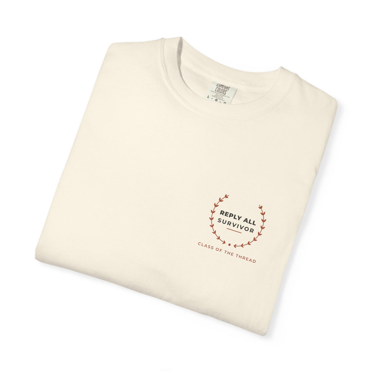 Folded ivory Reply All Survivor tee by Mildly Unavailable