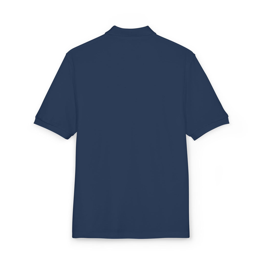 Back of the navy Per My Last Email Monogram polo by Mildly Unavailable