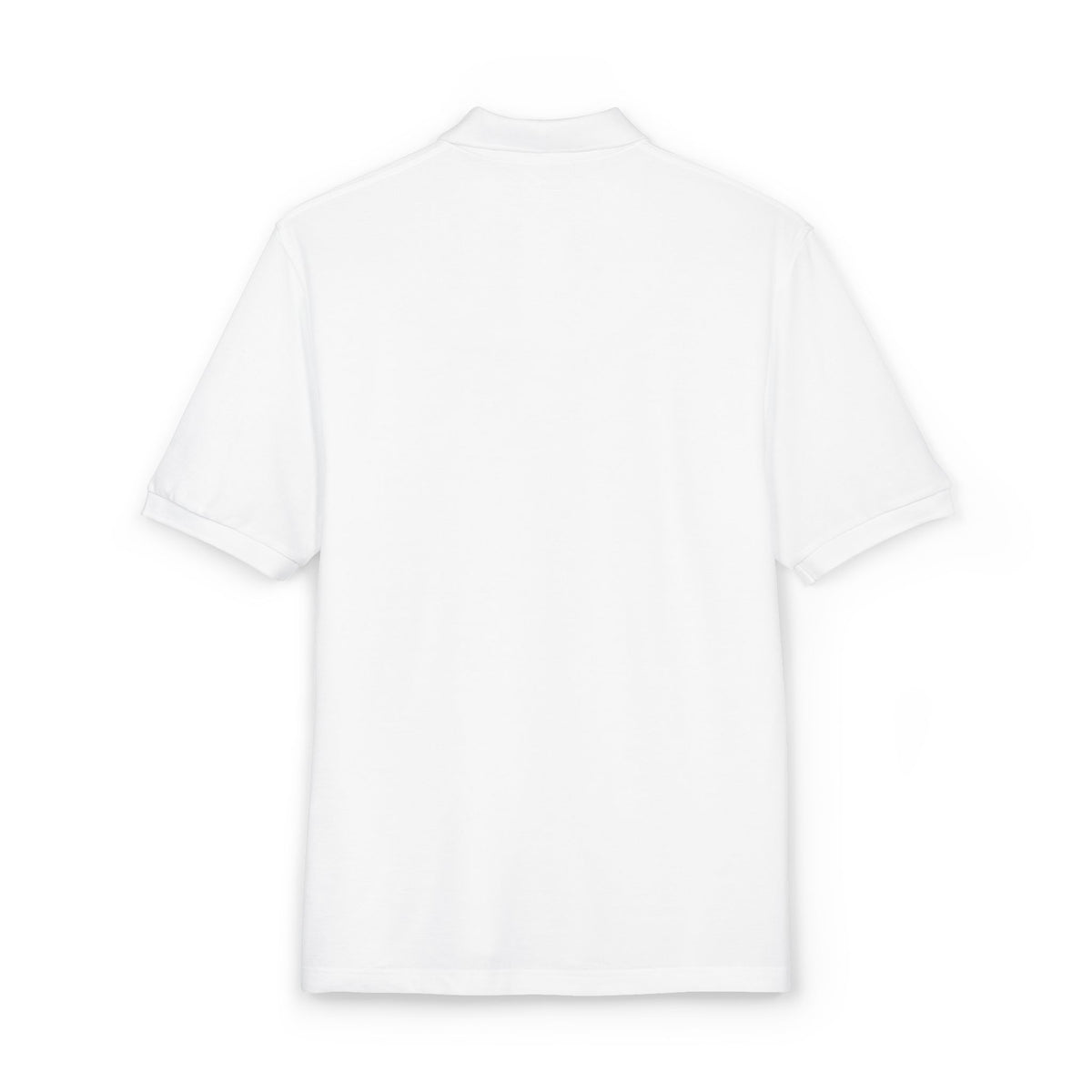 Back of the white Circling Back Athletic Dept. polo by Mildly Unavailable