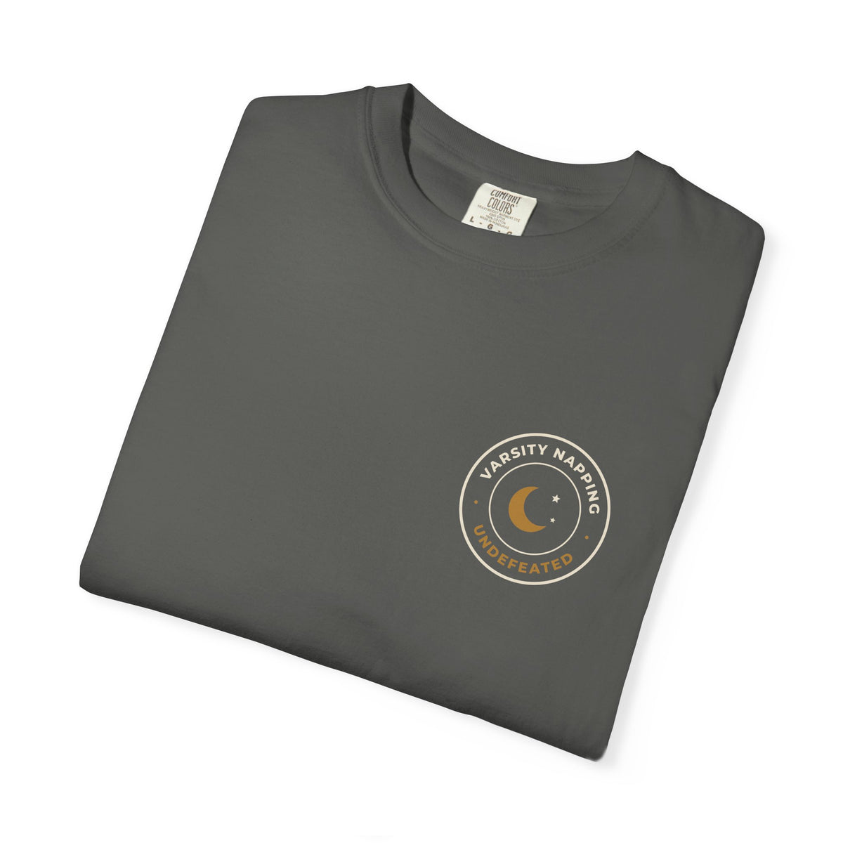 Folded pepper Varsity Napping tee by Mildly Unavailable