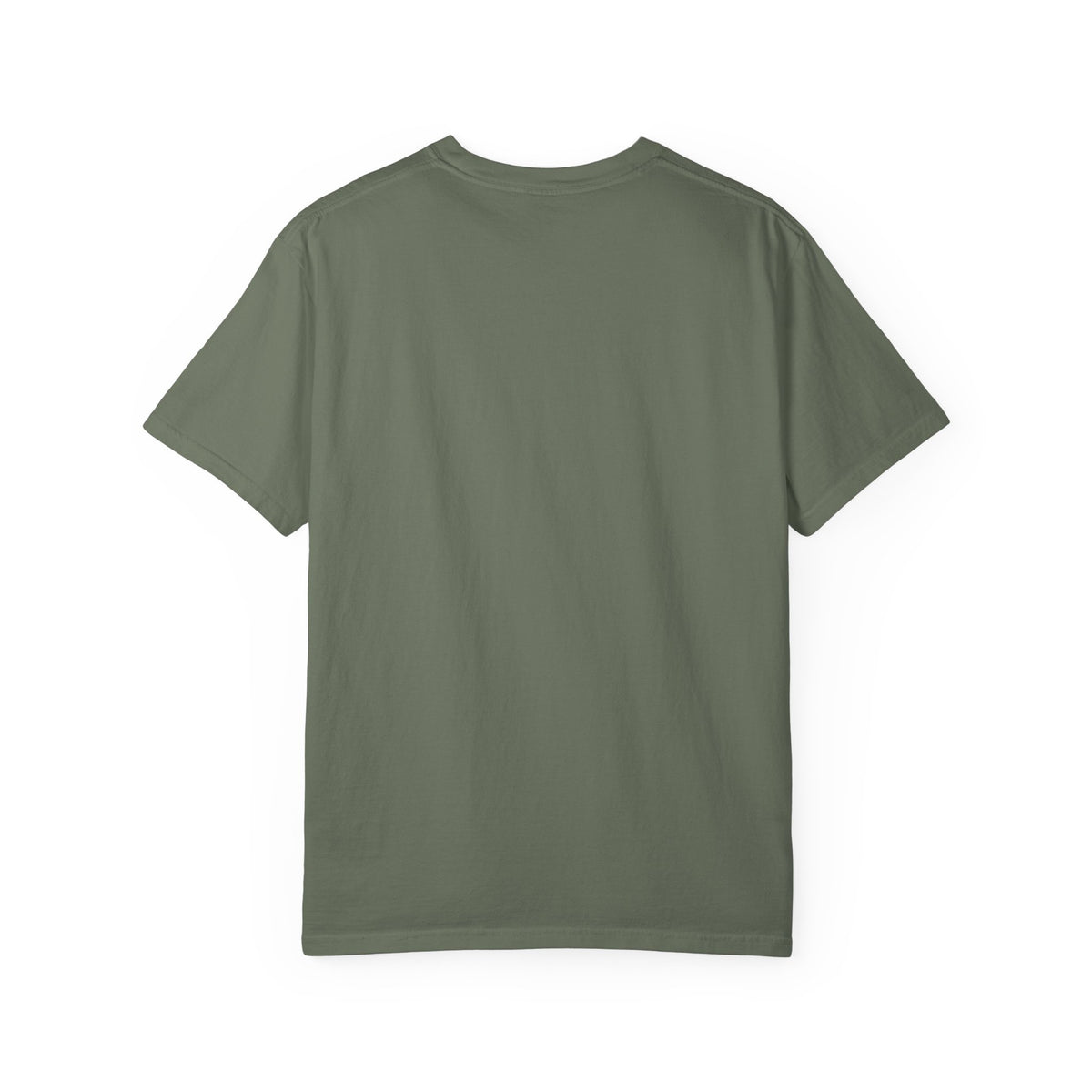 Back of the moss The Previous Owner Did It Himself tee by Mildly Unavailable, plain with no print