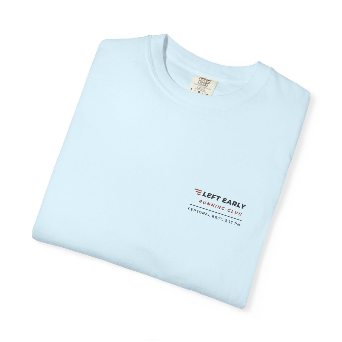 Folded chambray Left Early Running Club tee by Mildly Unavailable