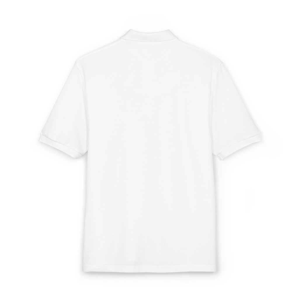 Back of the white Per My Last Email Monogram polo by Mildly Unavailable