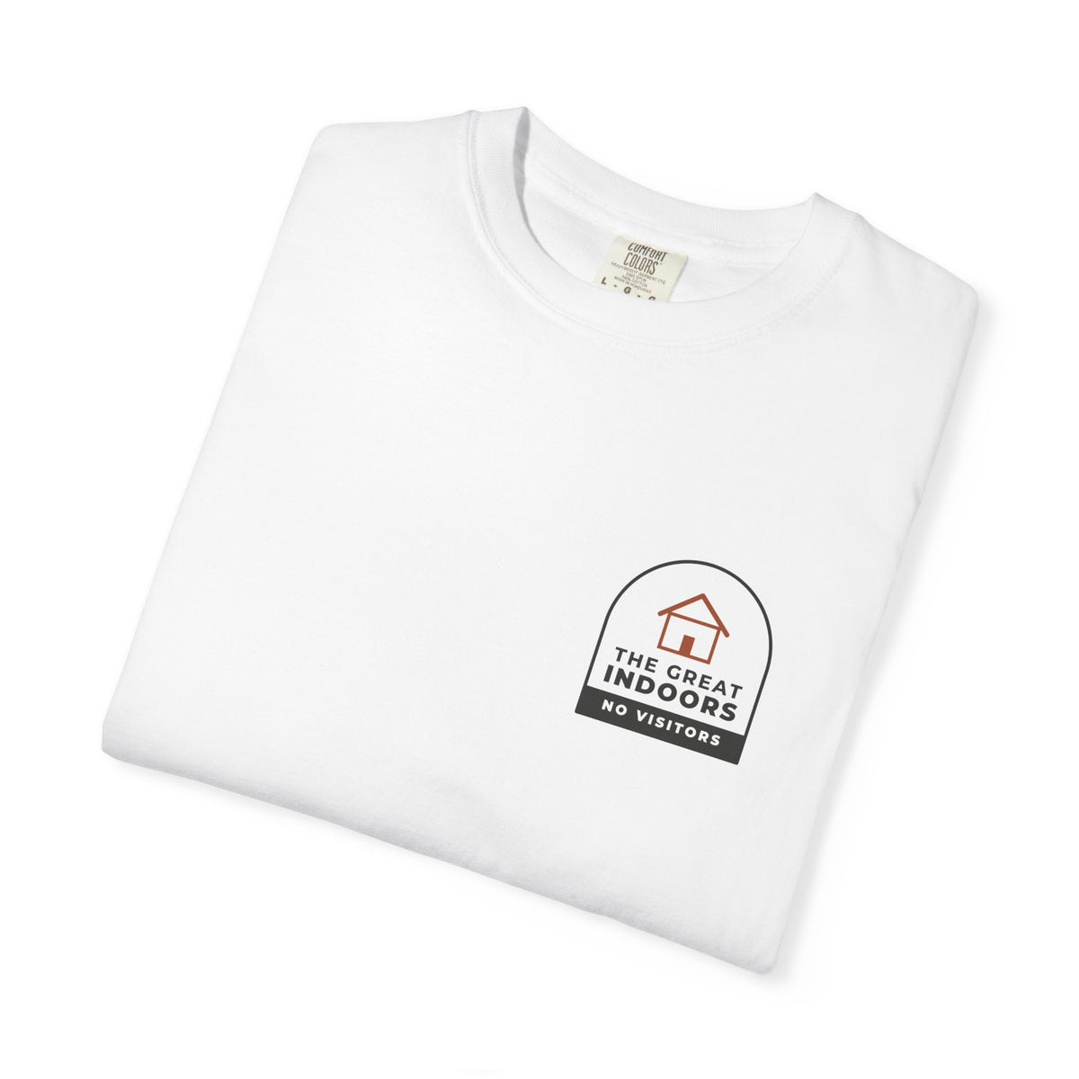 Folded white The Great Indoors tee by Mildly Unavailable