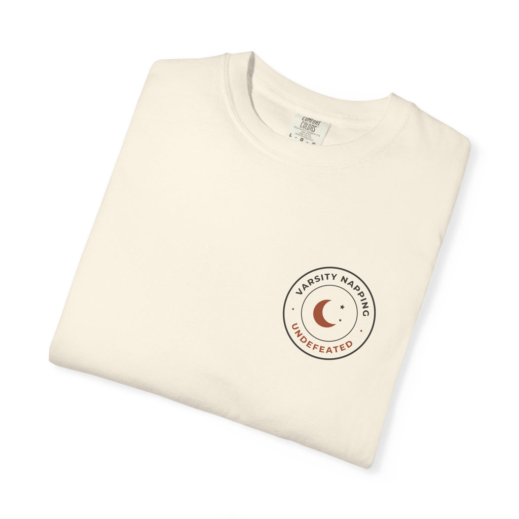 Folded ivory Varsity Napping tee by Mildly Unavailable