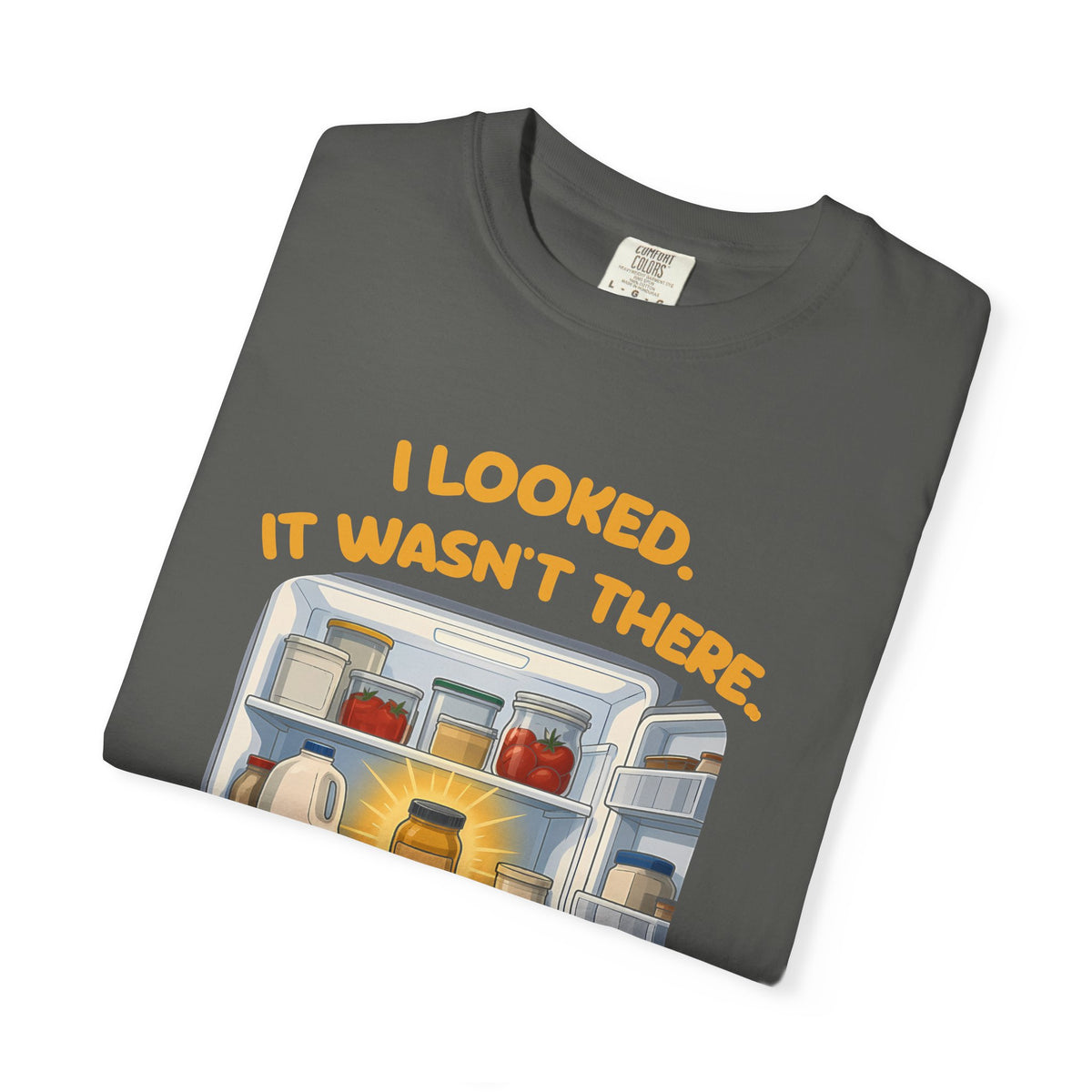 Folded pepper I Looked. It Wasn't There. It Was There. tee by Mildly Unavailable, close-up of the front design